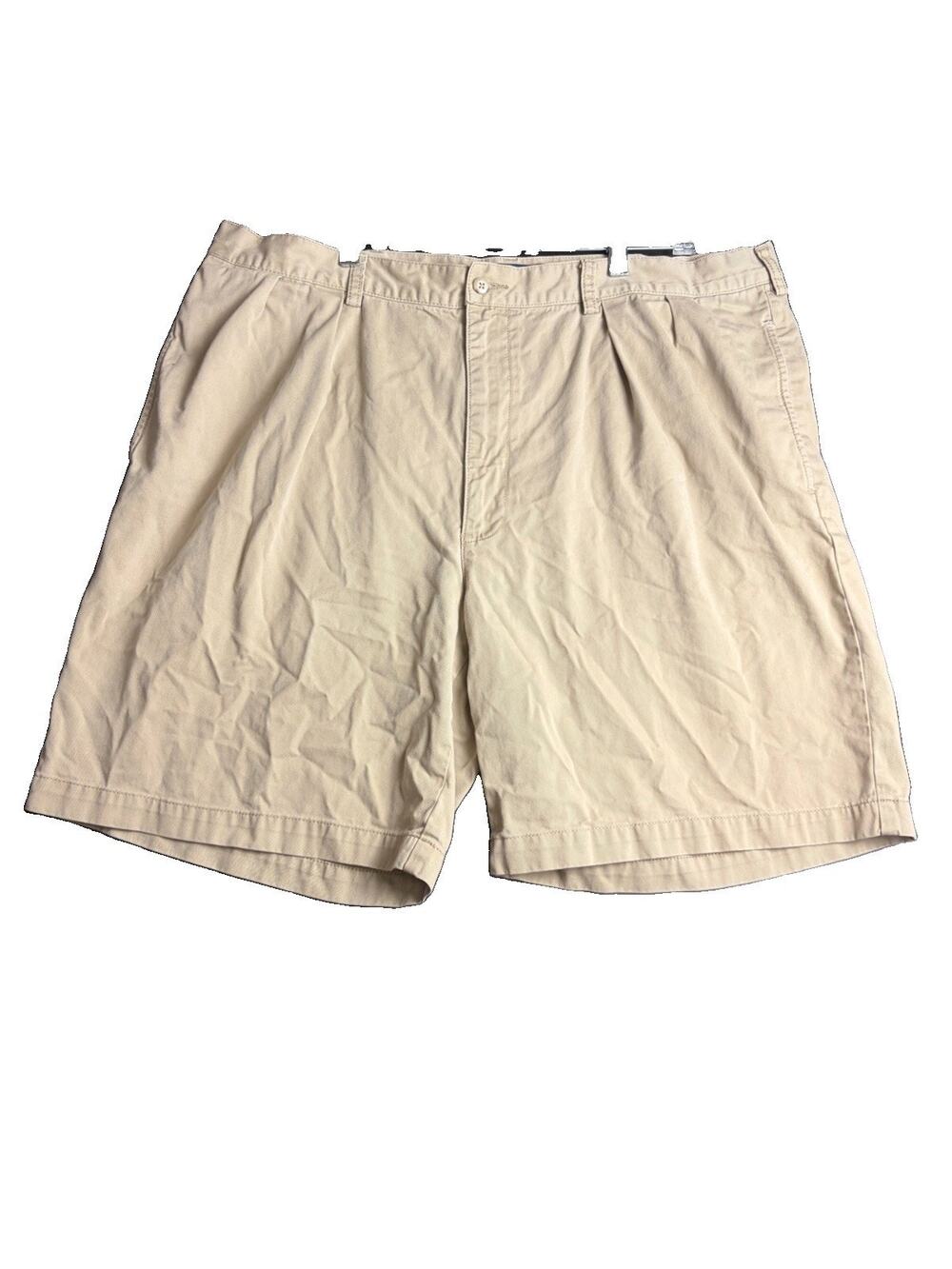 VTG Polo Ralph Lauren Tyler Shorts Men’s 42 Khaki Pleated Chino 100% Cotton